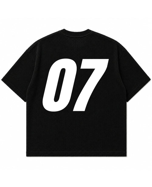 Black waffle boxy fit Back Design