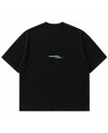 Black waffle boxy fit Front Design