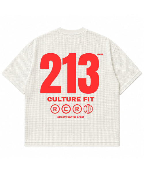Off-white waffle boxy fit Back Design