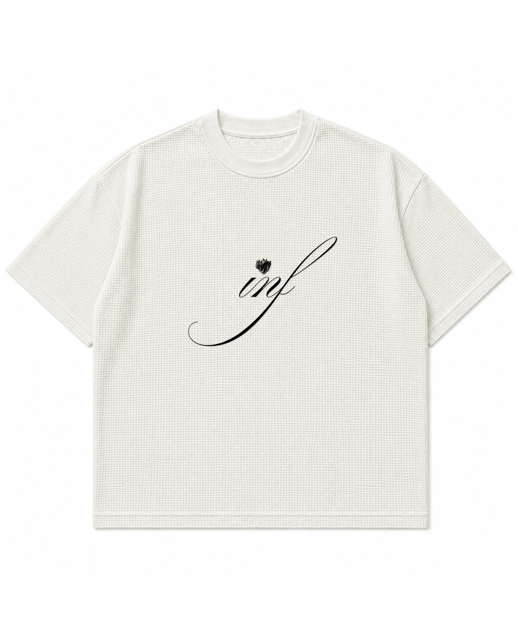 Off-white waffle boxy fit Front Design