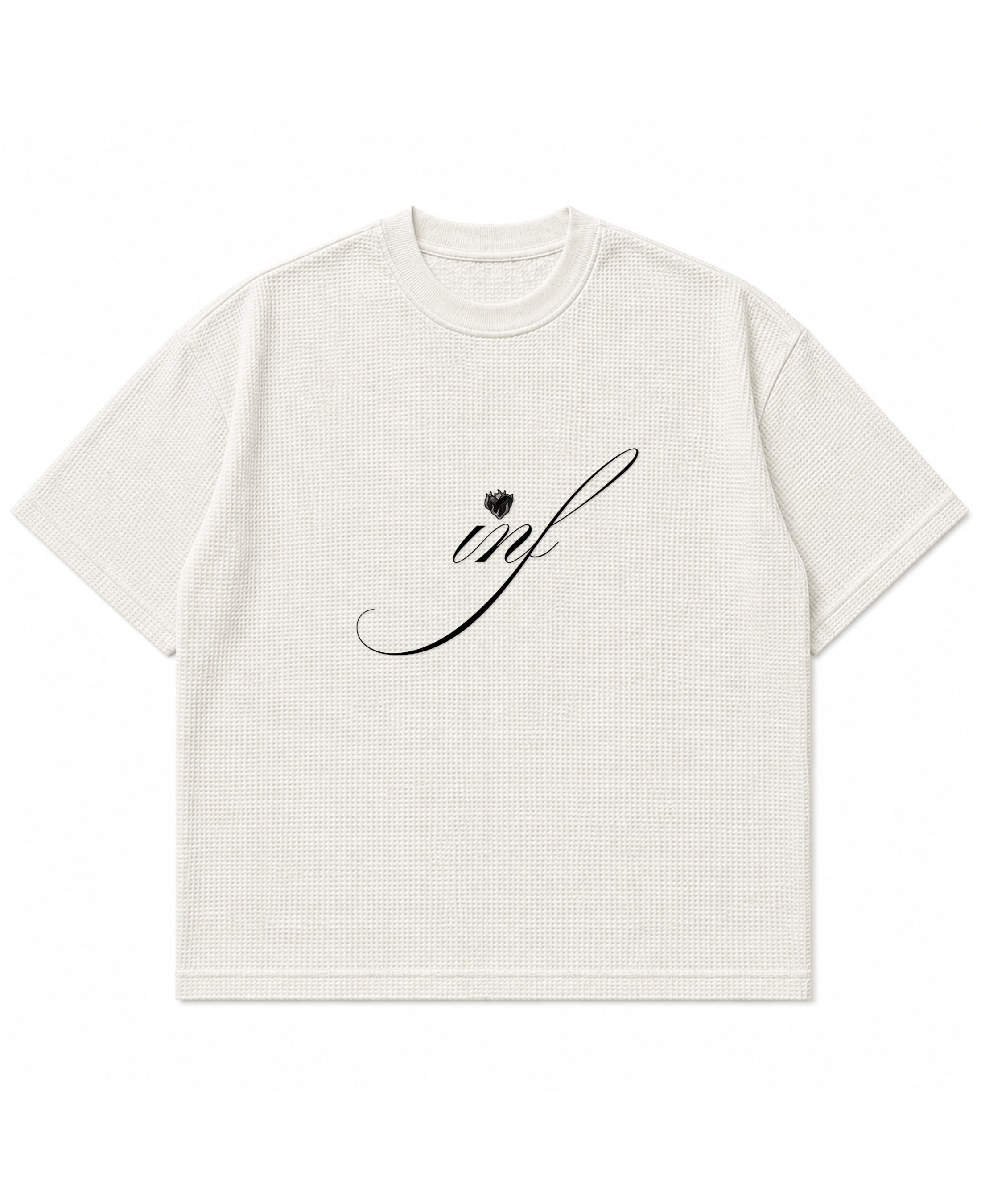 Off-white waffle boxy fit Front Design