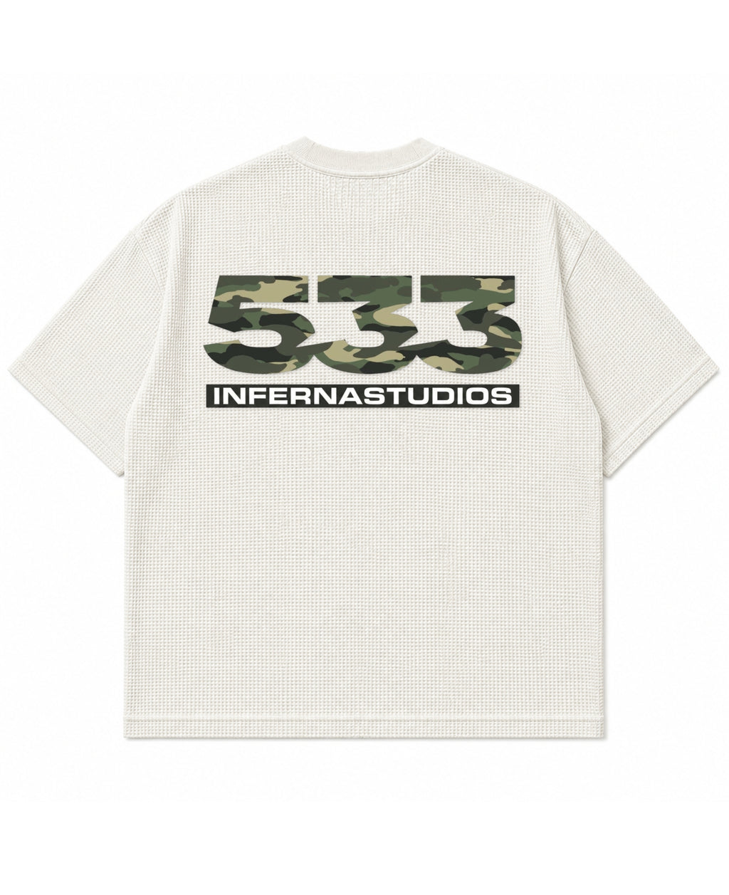 Off-white waffle boxy fit Back Design