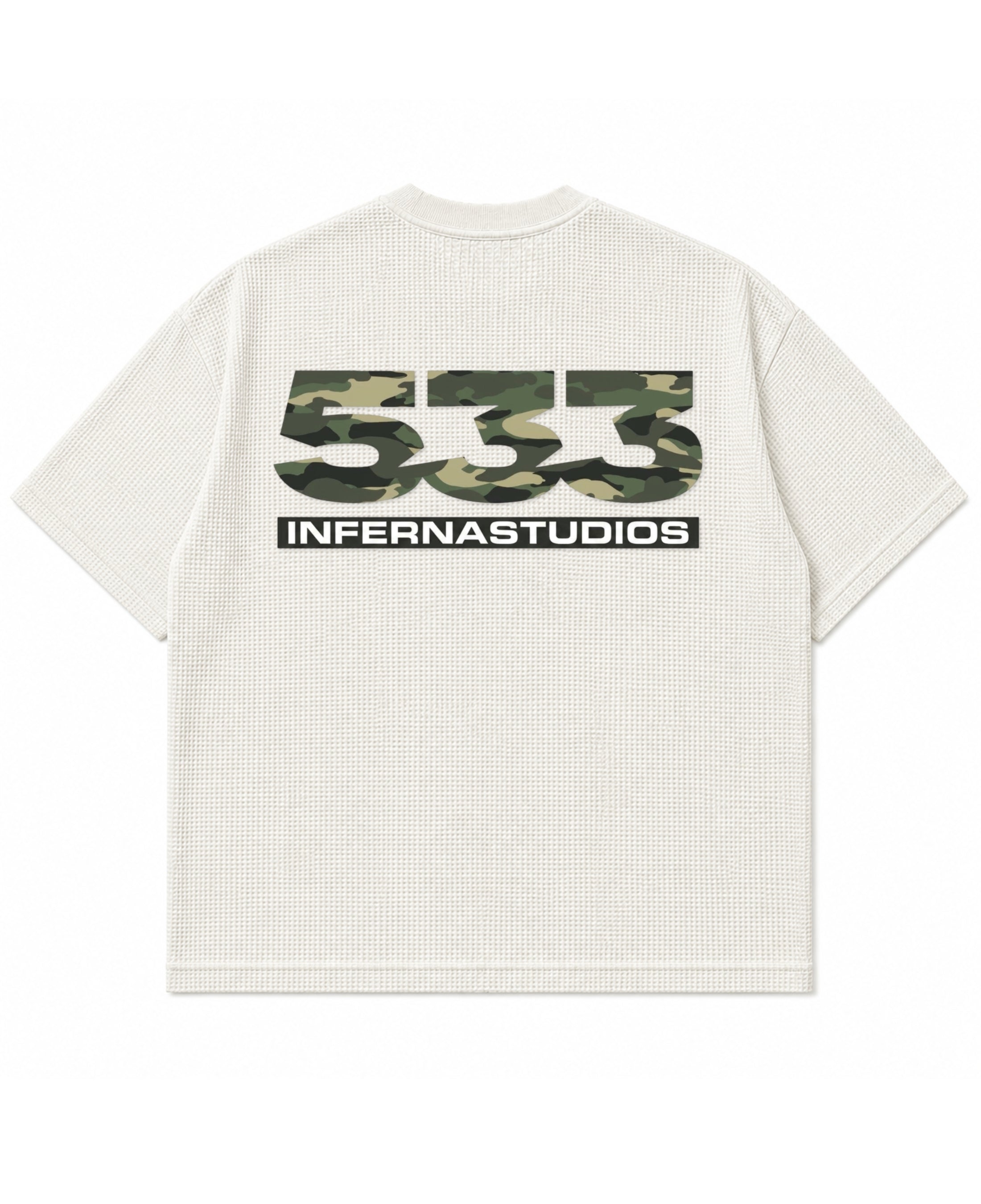 Off-white waffle boxy fit Back Design