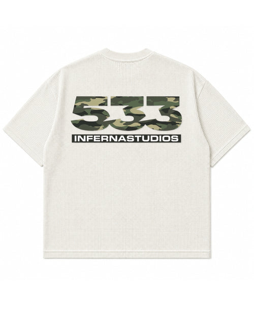 Off-white waffle boxy fit Back Design