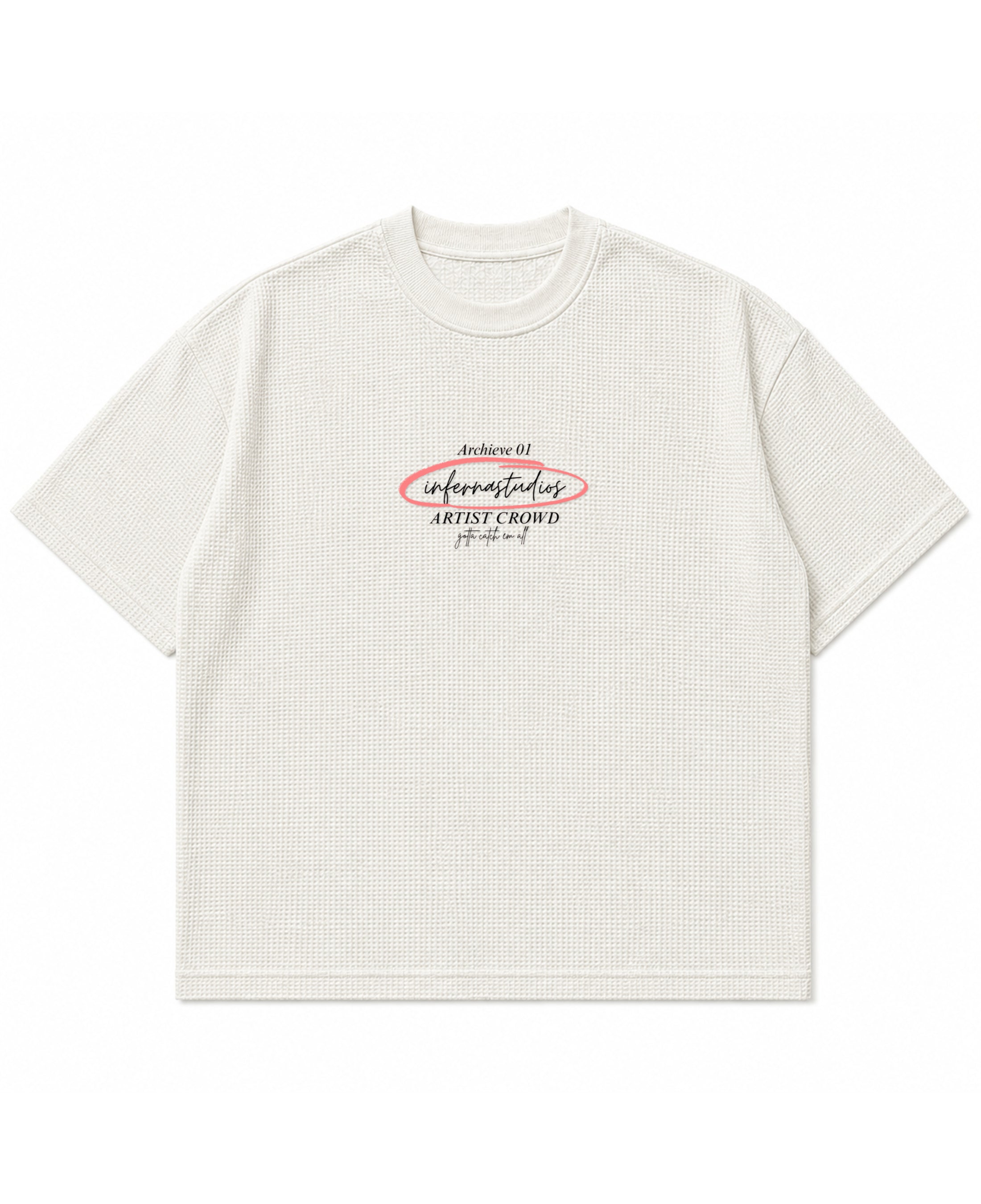 Off-white waffle boxy fit Front Design