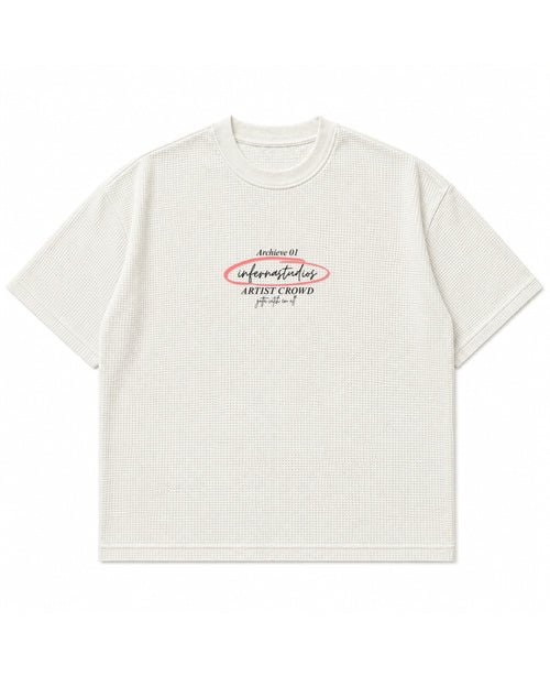 Off-white waffle boxy fit Front Design