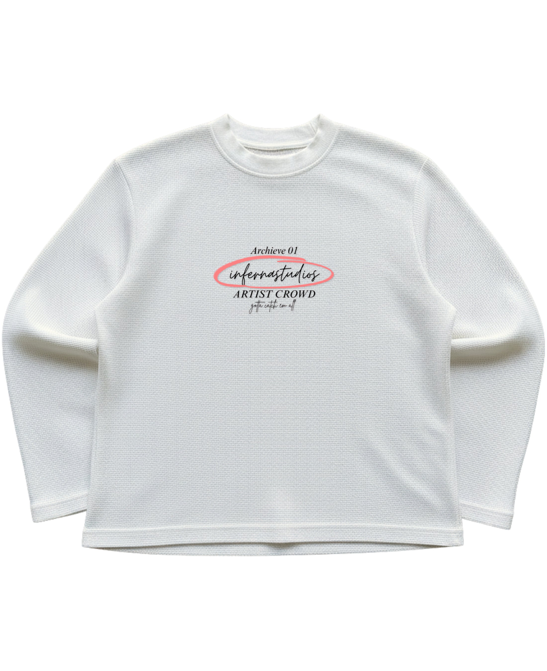 Off-white waffle knit oversized full-sleeve Front Design