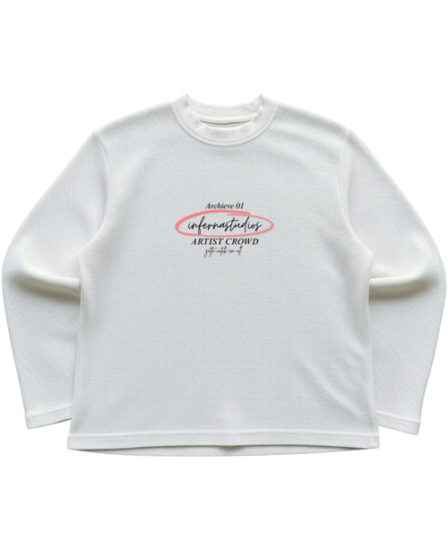 Off-white waffle knit oversized full-sleeve Front Design