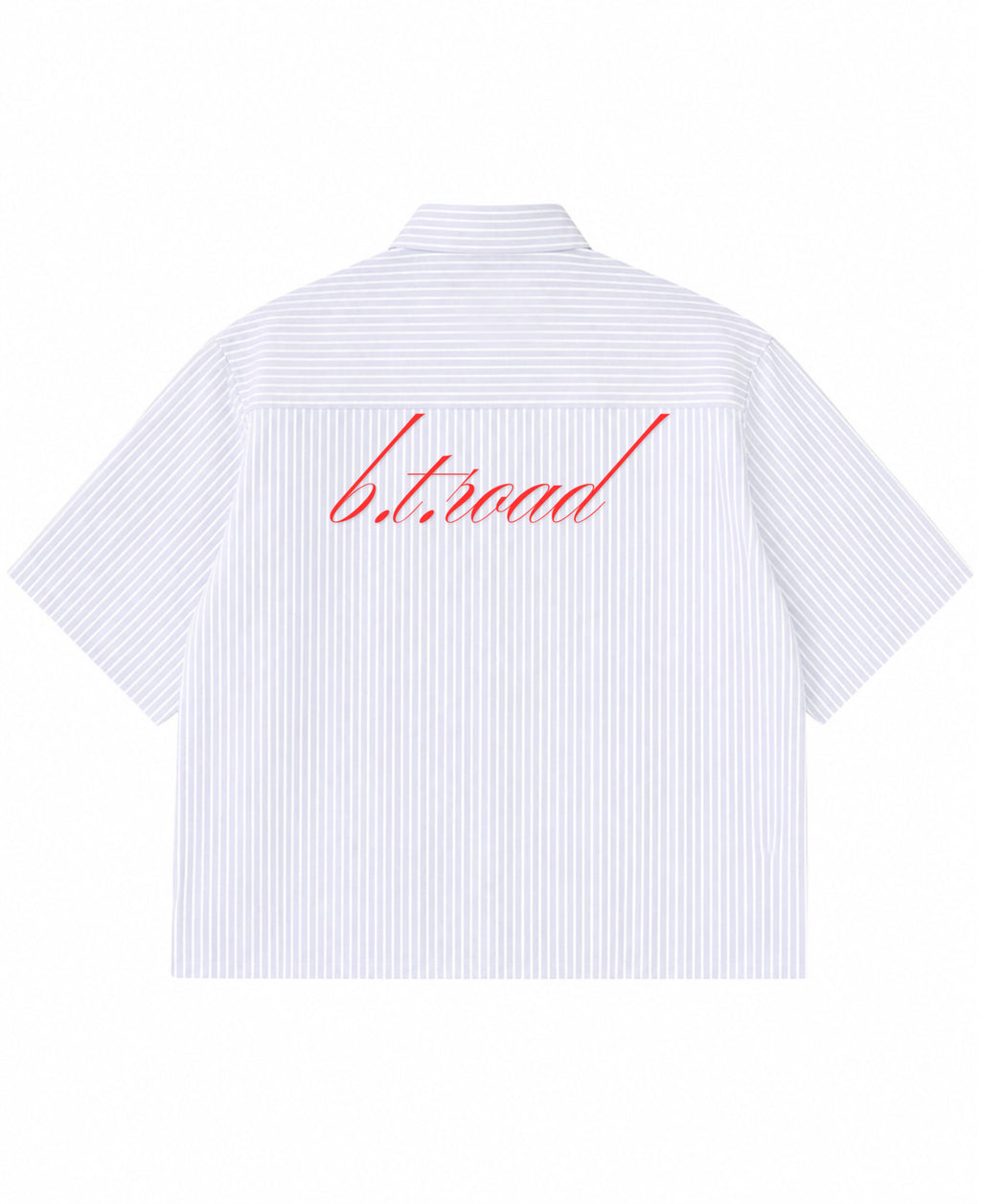 Blue Striped Oxford Boxy Shirt Back Design