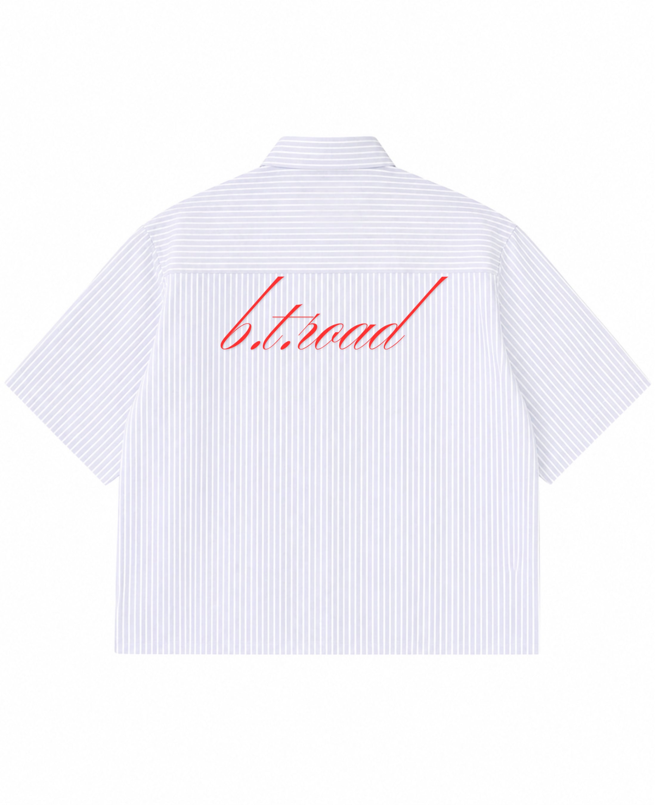 Blue Striped Oxford Boxy Shirt Back Design