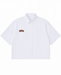 Blue Striped Oxford Boxy Shirt Front Design