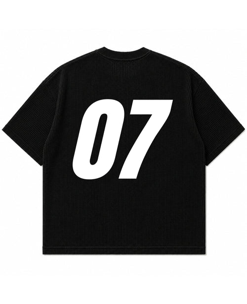 Black waffle boxy fit Back Design