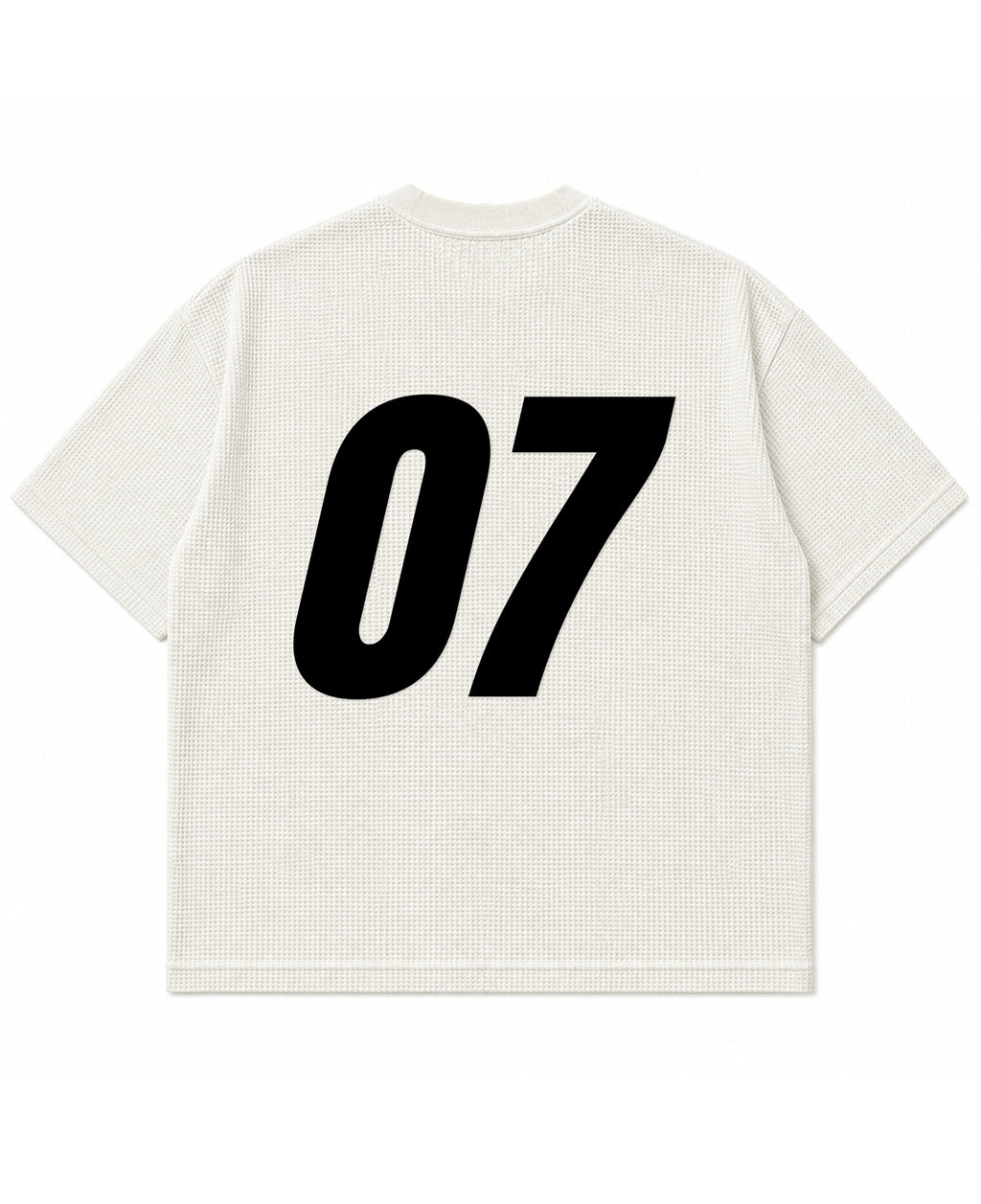 Off-white waffle boxy fit Back Design