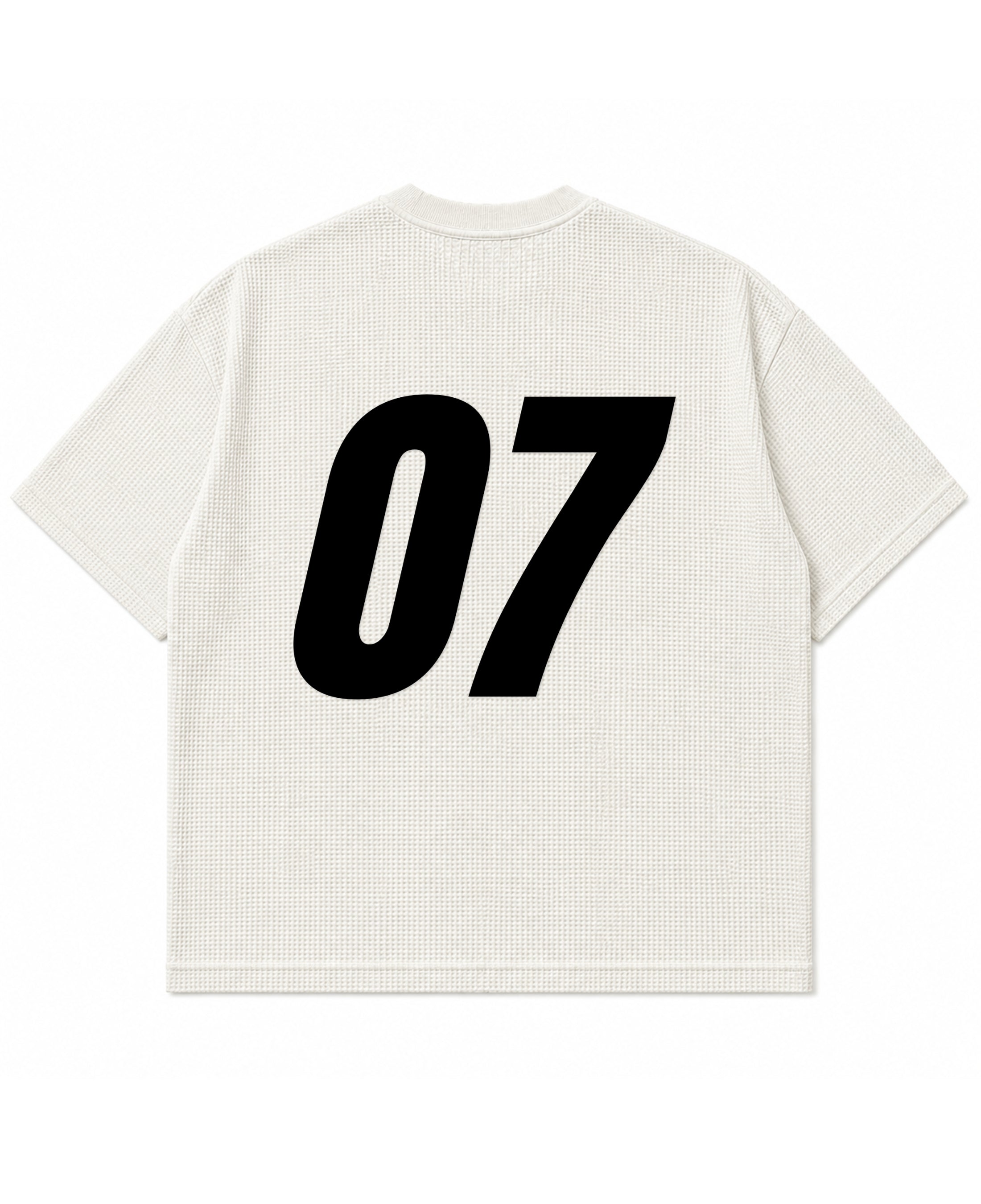 Off-white waffle boxy fit Back Design