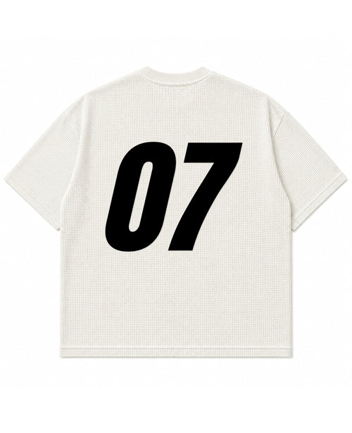 Off-white waffle boxy fit Back Design