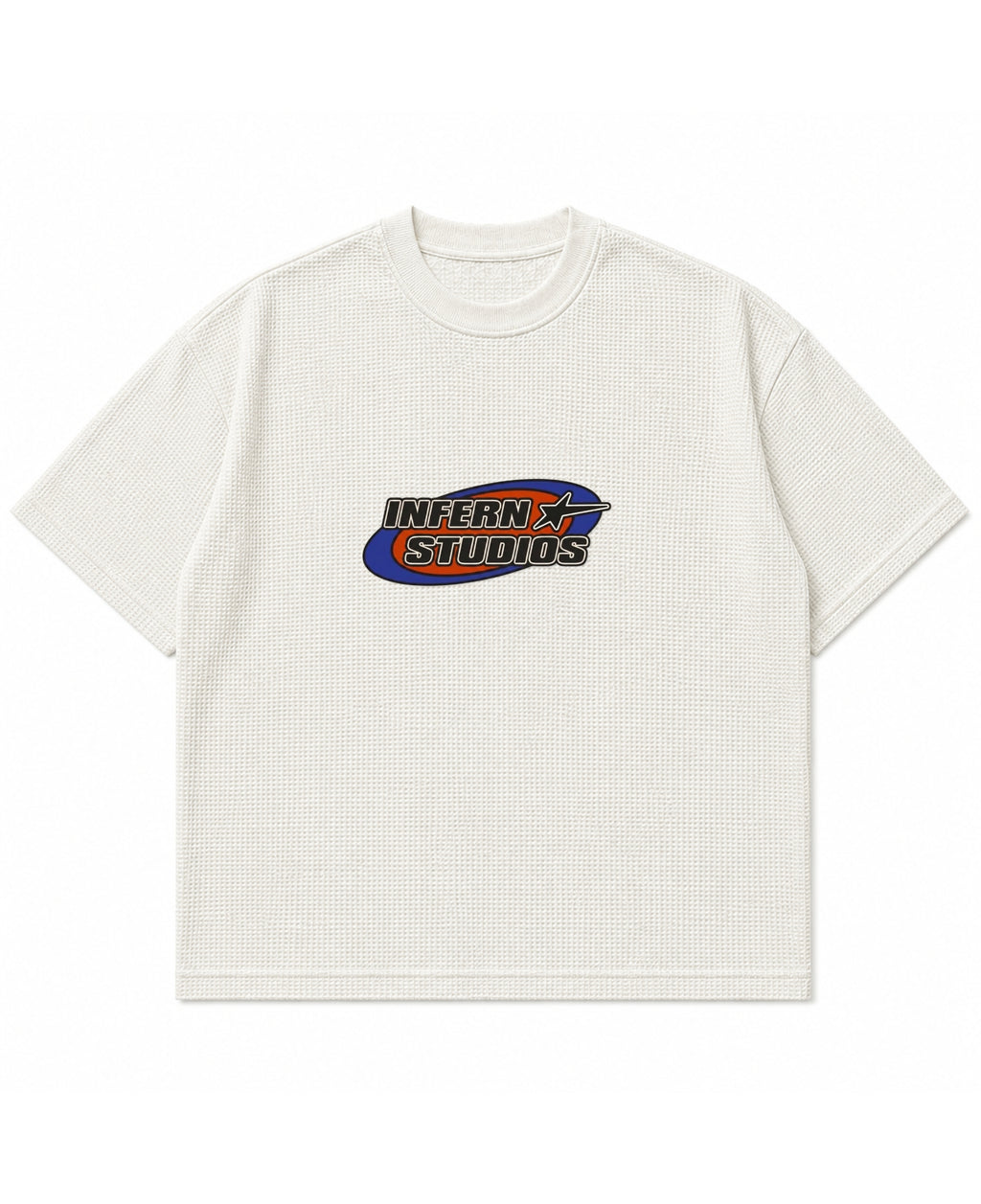 Off-white waffle boxy fit Front Design