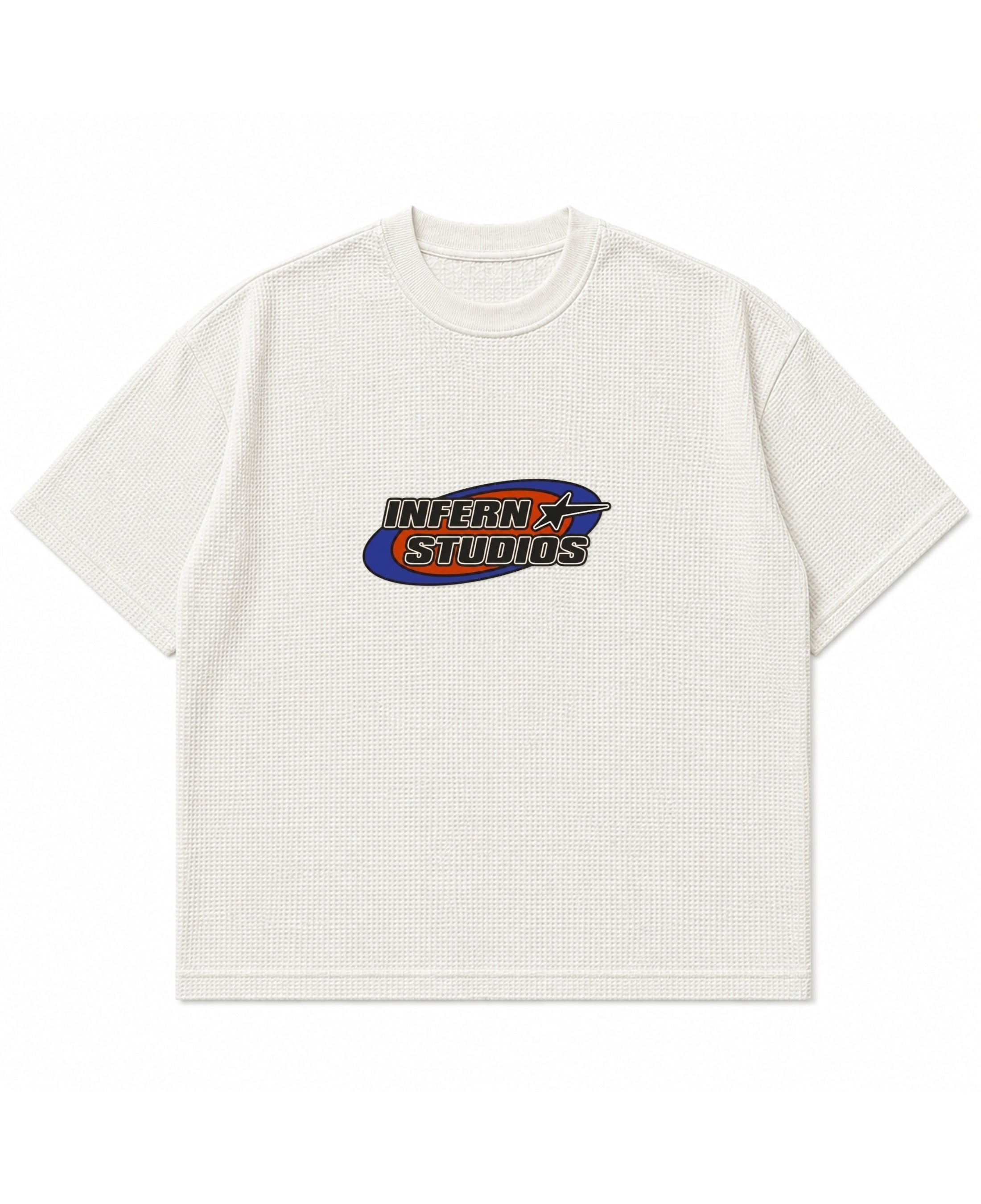 Off-white waffle boxy fit Front Design