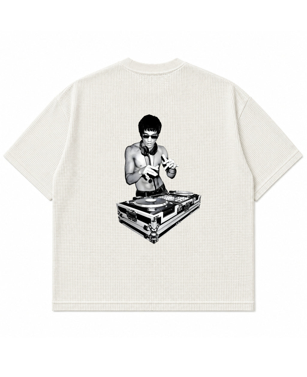 Off-white waffle boxy fit Back Design