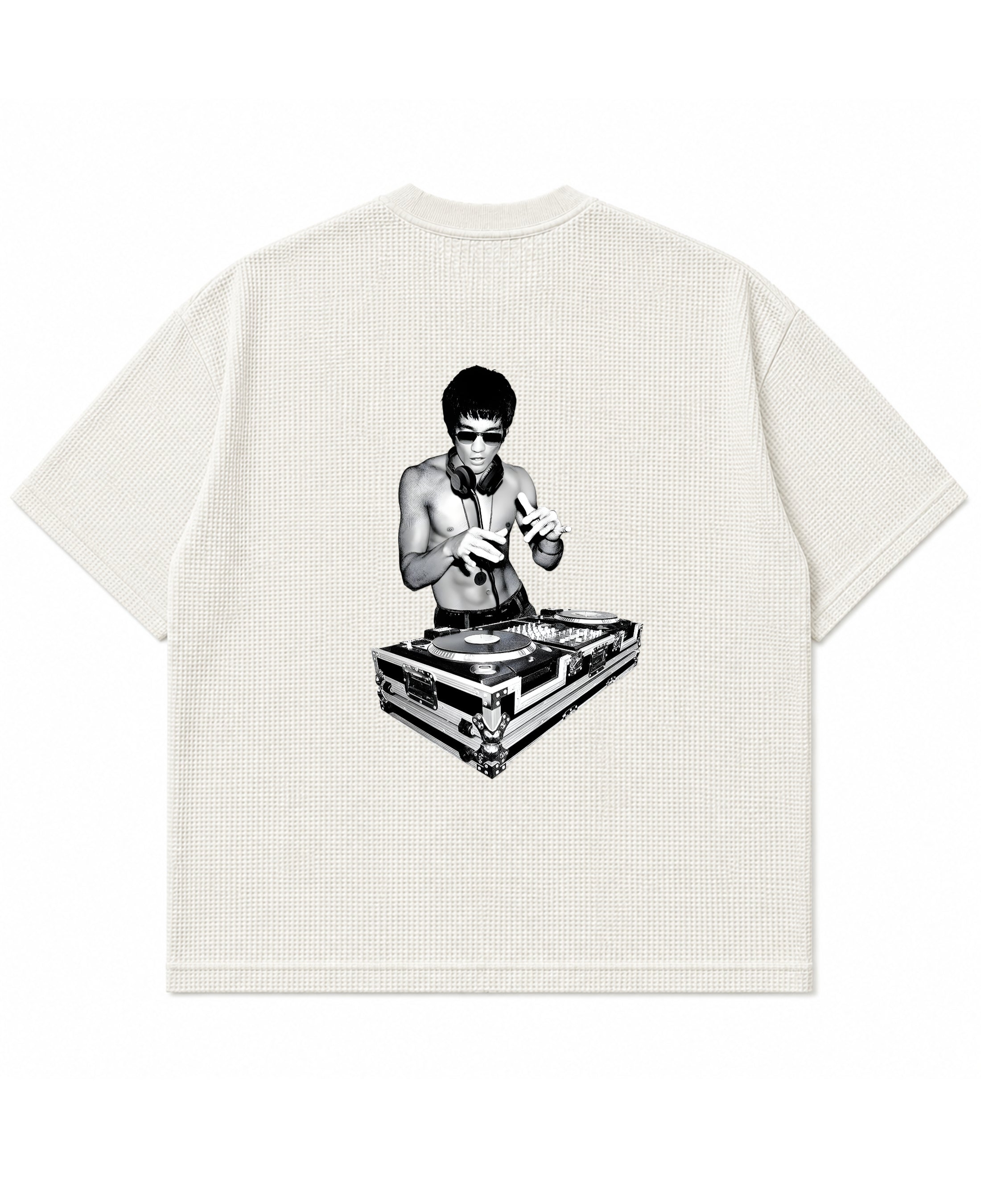 Off-white waffle boxy fit Back Design