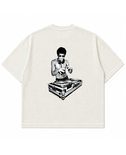 Off-white waffle boxy fit Back Design