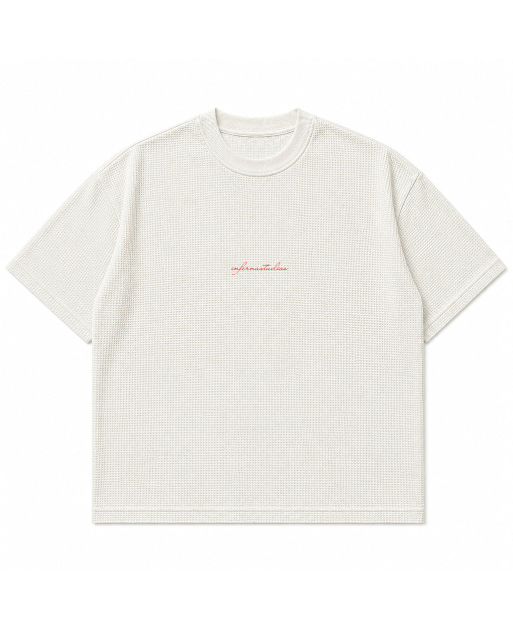 Off-white waffle boxy fit Front Design