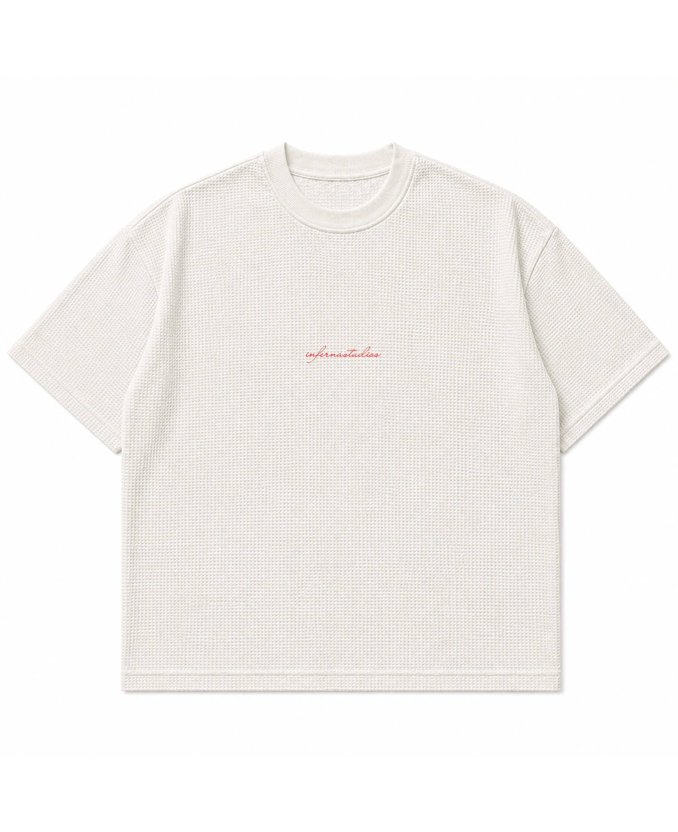 Off-white waffle boxy fit Front Design