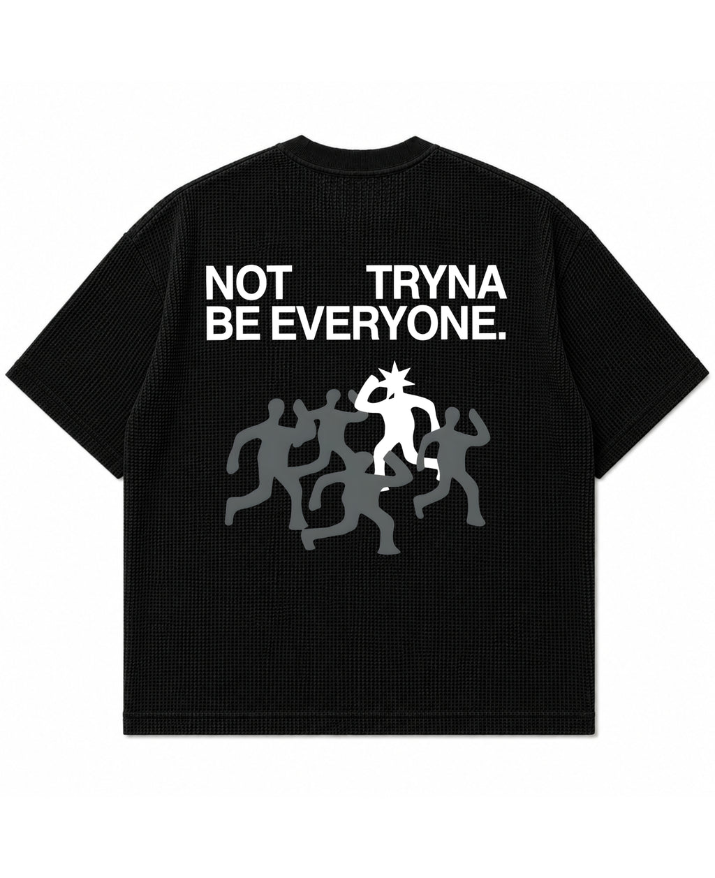 Black waffle boxy fit Back Design