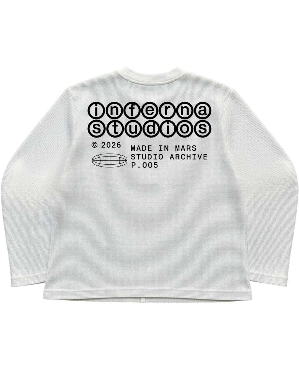 Off-white waffle knit oversized full-sleeve Back Design