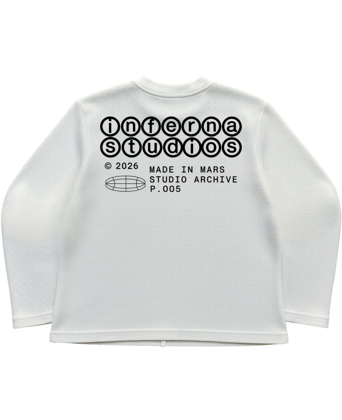 Off-white waffle knit oversized full-sleeve Back Design
