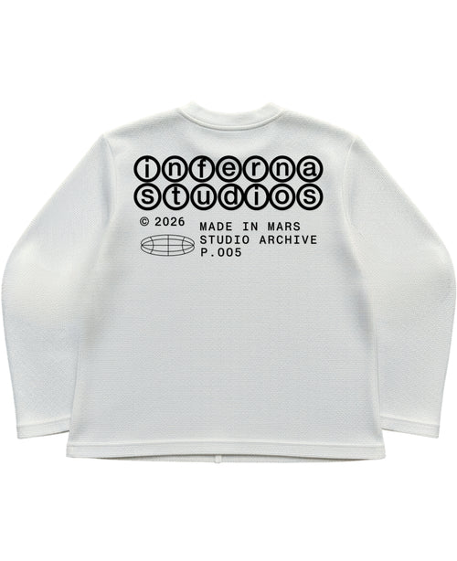 Off-white waffle knit oversized full-sleeve Back Design