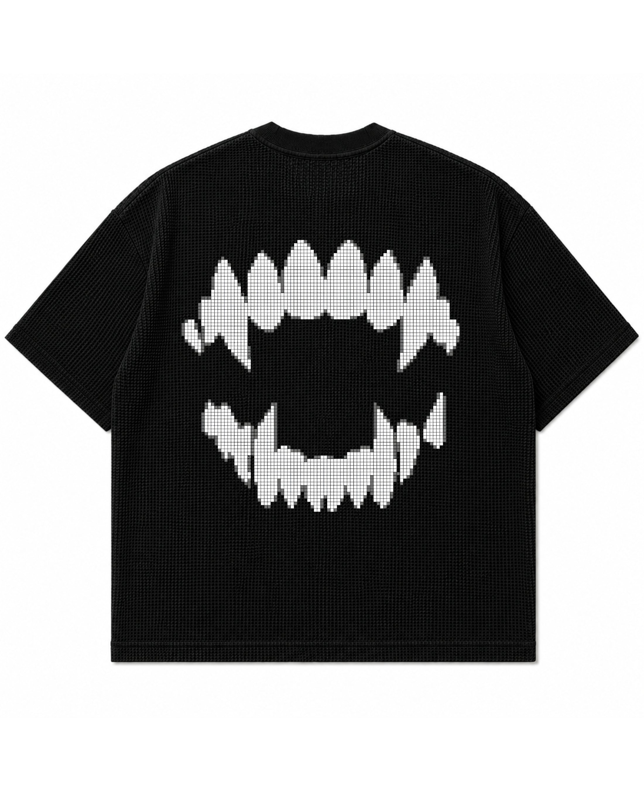 Black waffle boxy fit Back Design