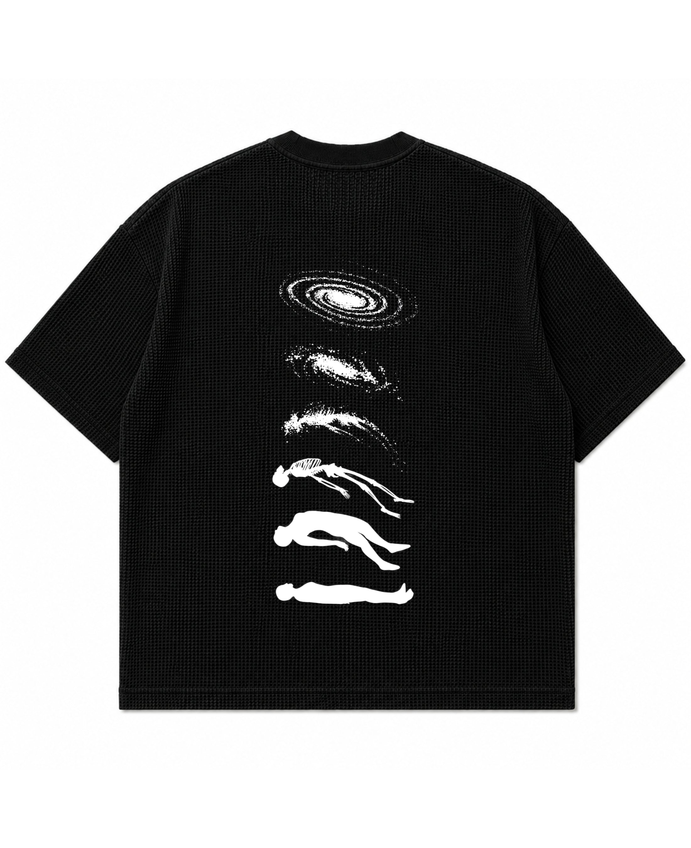 Black waffle boxy fit Back Design
