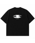 Black waffle boxy fit Front Design