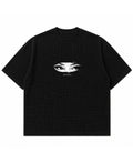 Black waffle boxy fit Front Design