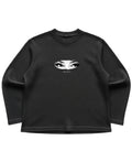 Black waffle knit oversized full-sleeve Front Design
