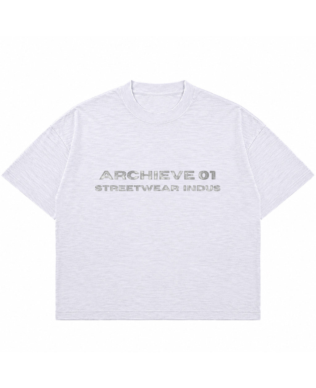 Dusty White Boxy Slub tee Front Design