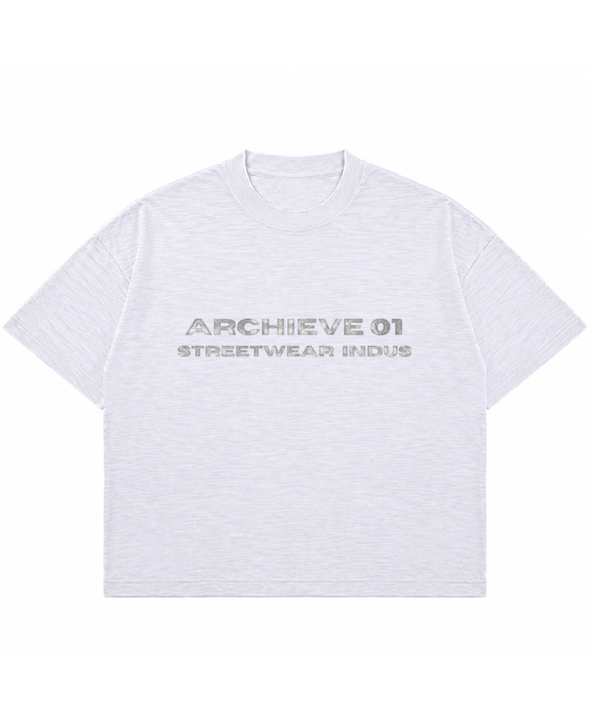 Dusty White Boxy Slub tee Front Design