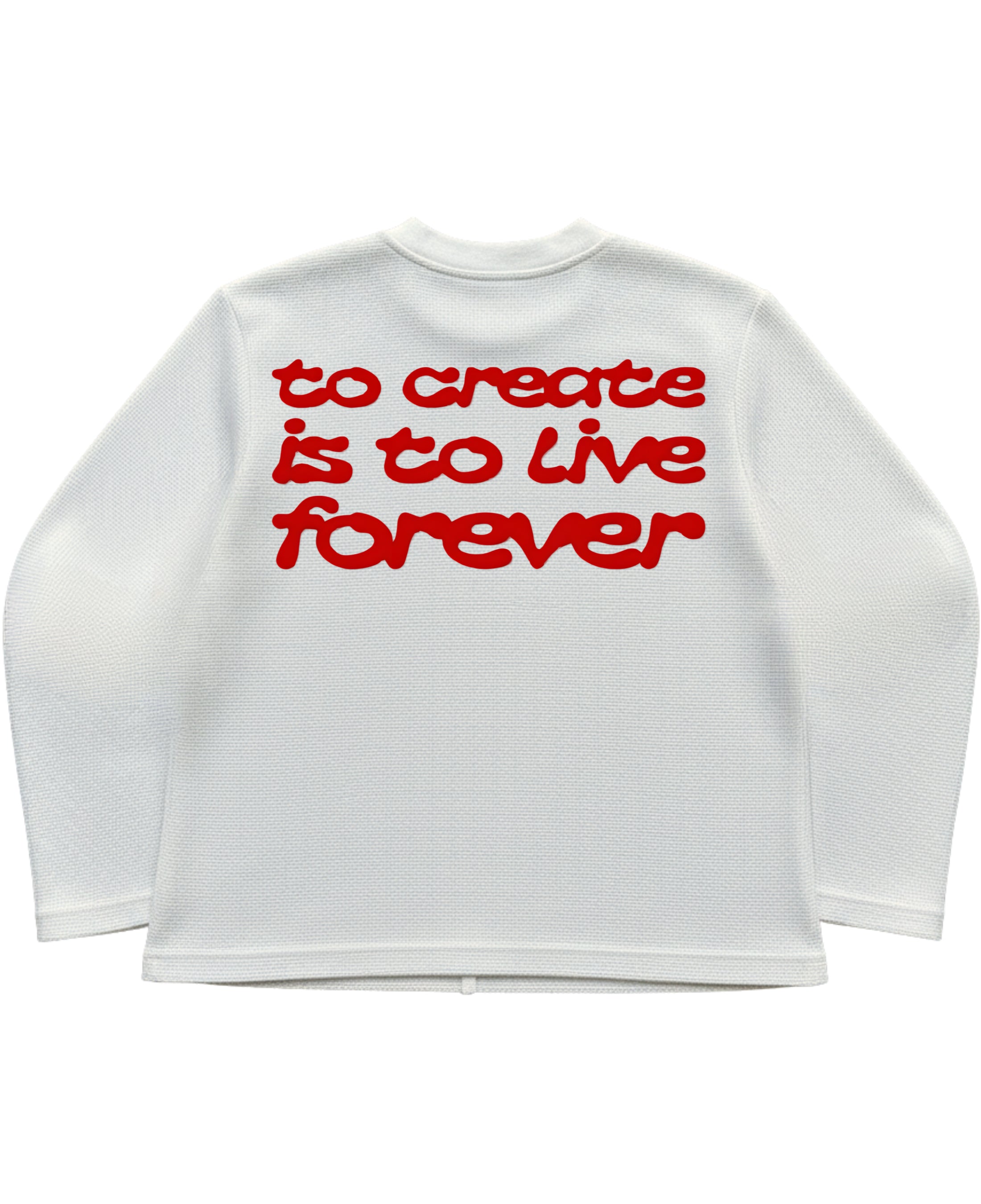 Off-white waffle knit oversized full-sleeve Back Design