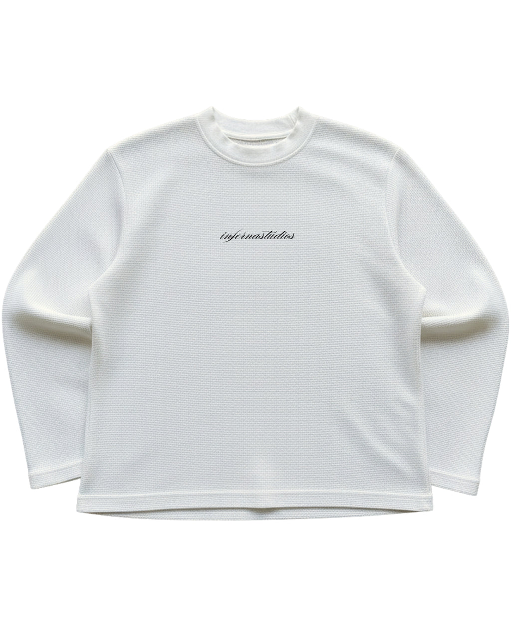Off-white waffle knit oversized full-sleeve Front Design