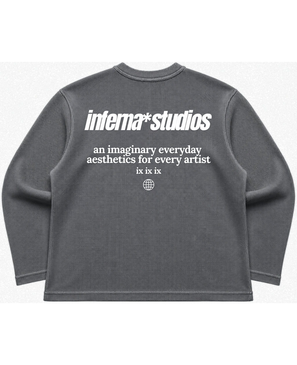 Acidwash waffle knit oversized full-sleeve Back Design