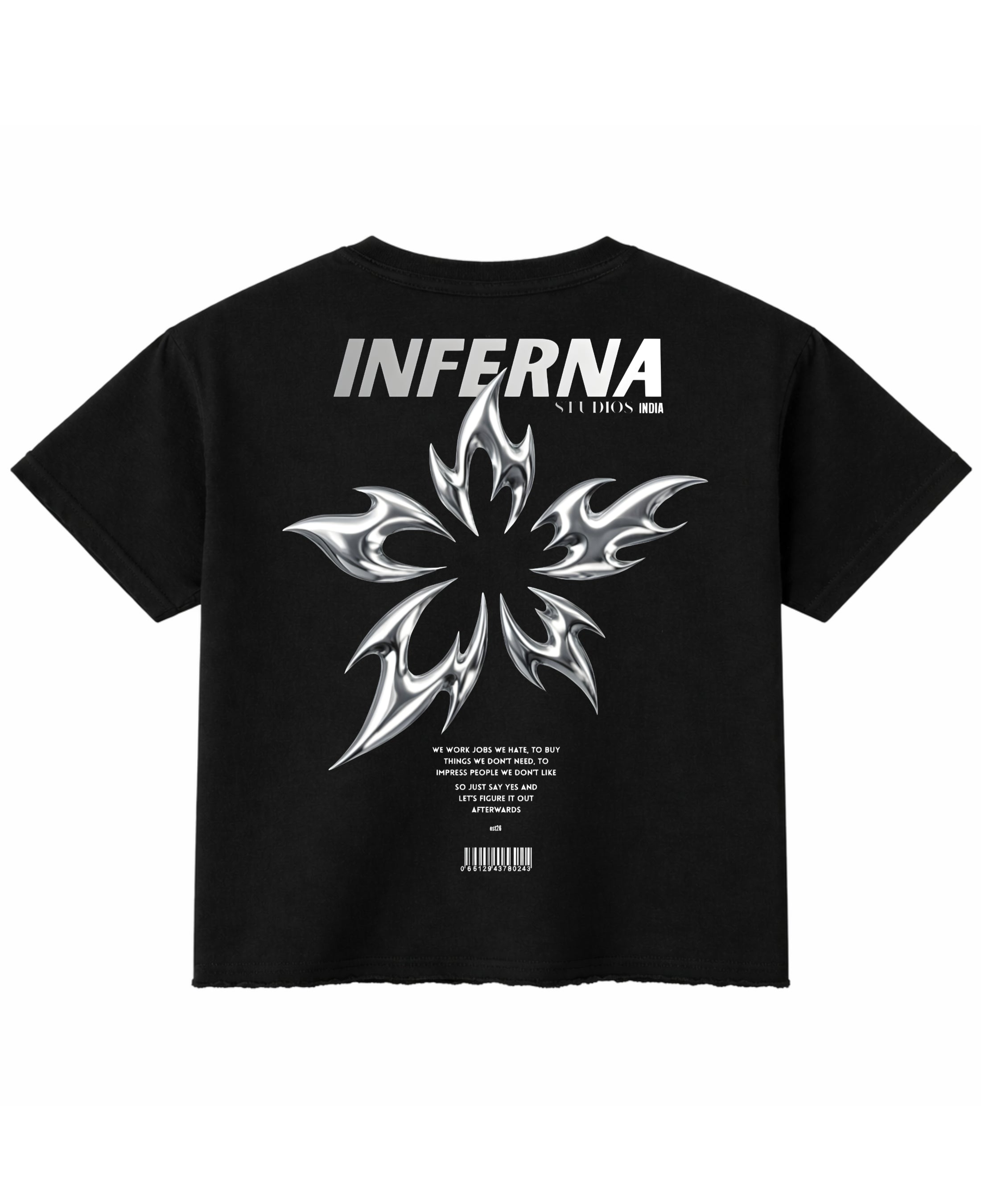 Black Boxy Fit T-shirt Back Design