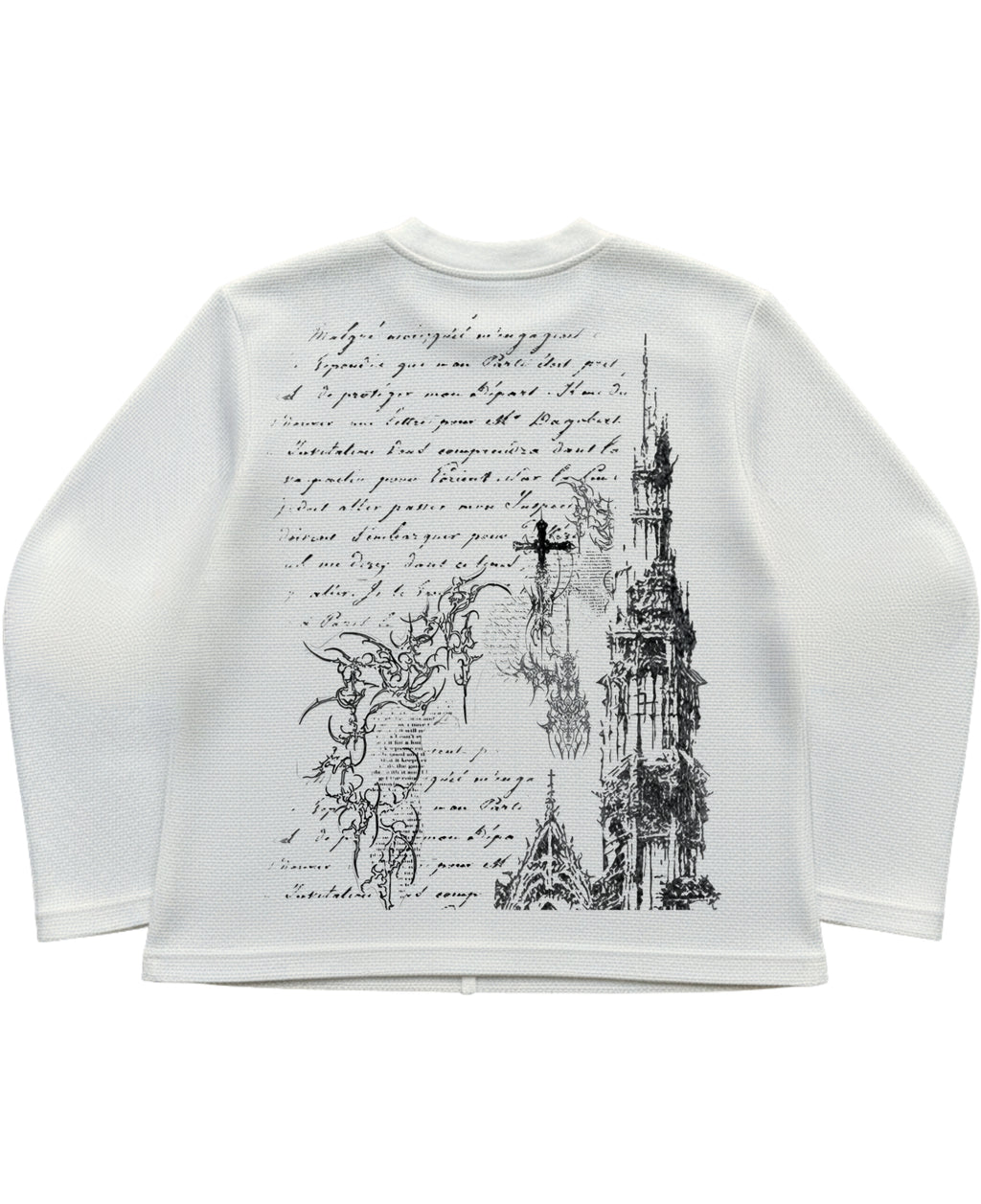 Off-white waffle knit oversized full-sleeve Back Design