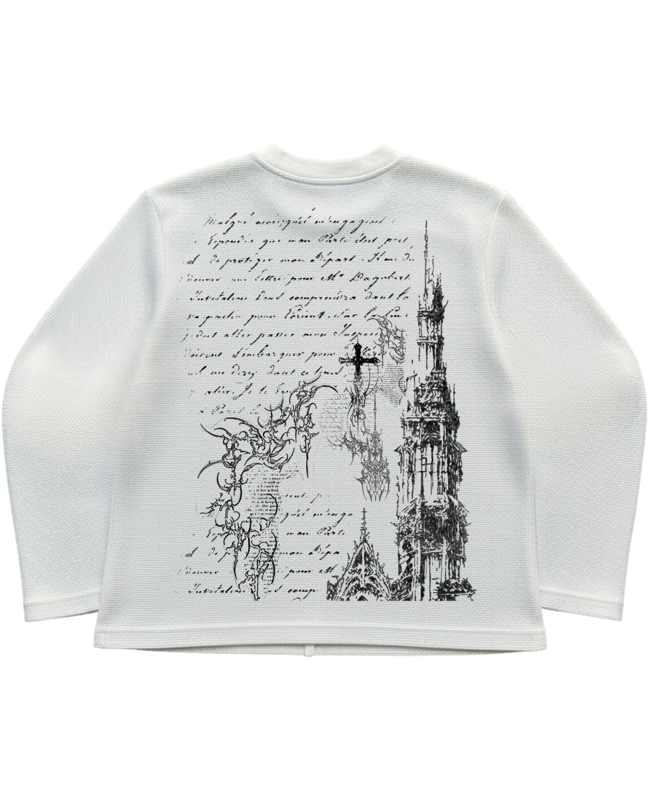 Off-white waffle knit oversized full-sleeve Back Design