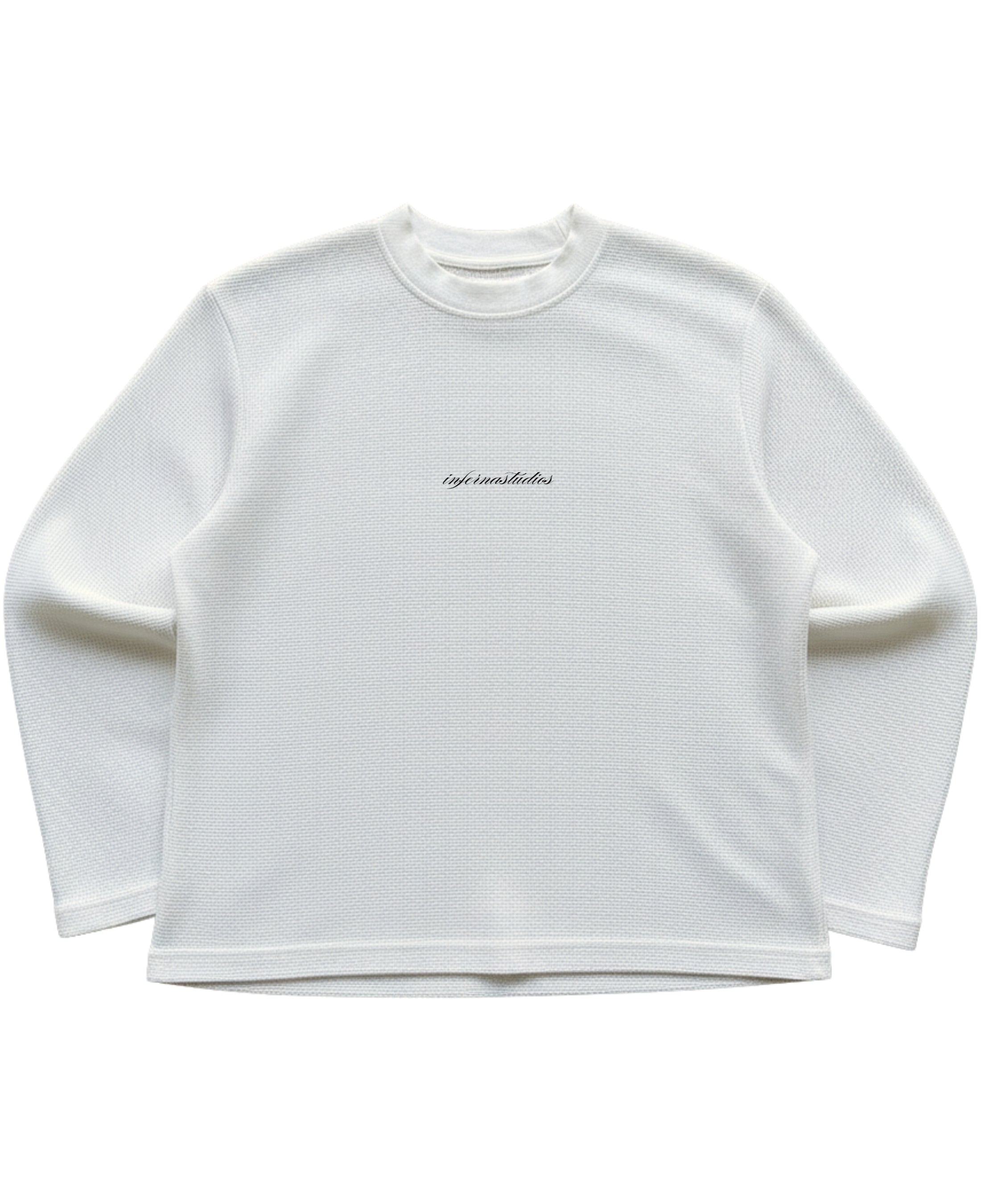 Off-white waffle knit oversized full-sleeve Front Design