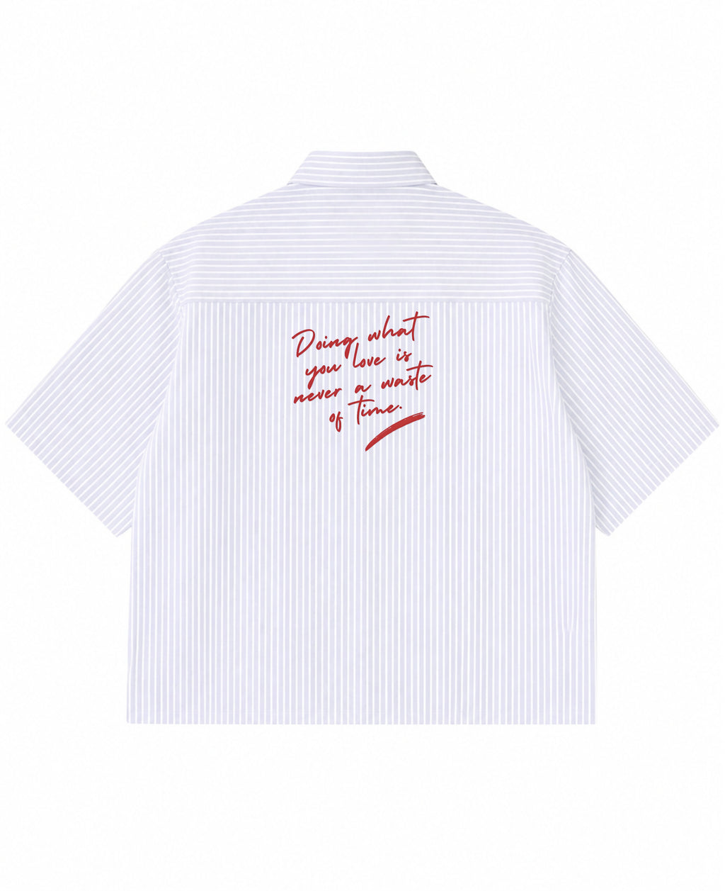 Blue Striped Oxford Boxy Shirt Back Design