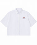 Blue Striped Oxford Boxy Shirt Front Design
