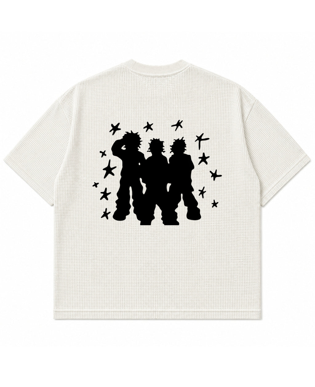 Off-white waffle boxy fit Back Design