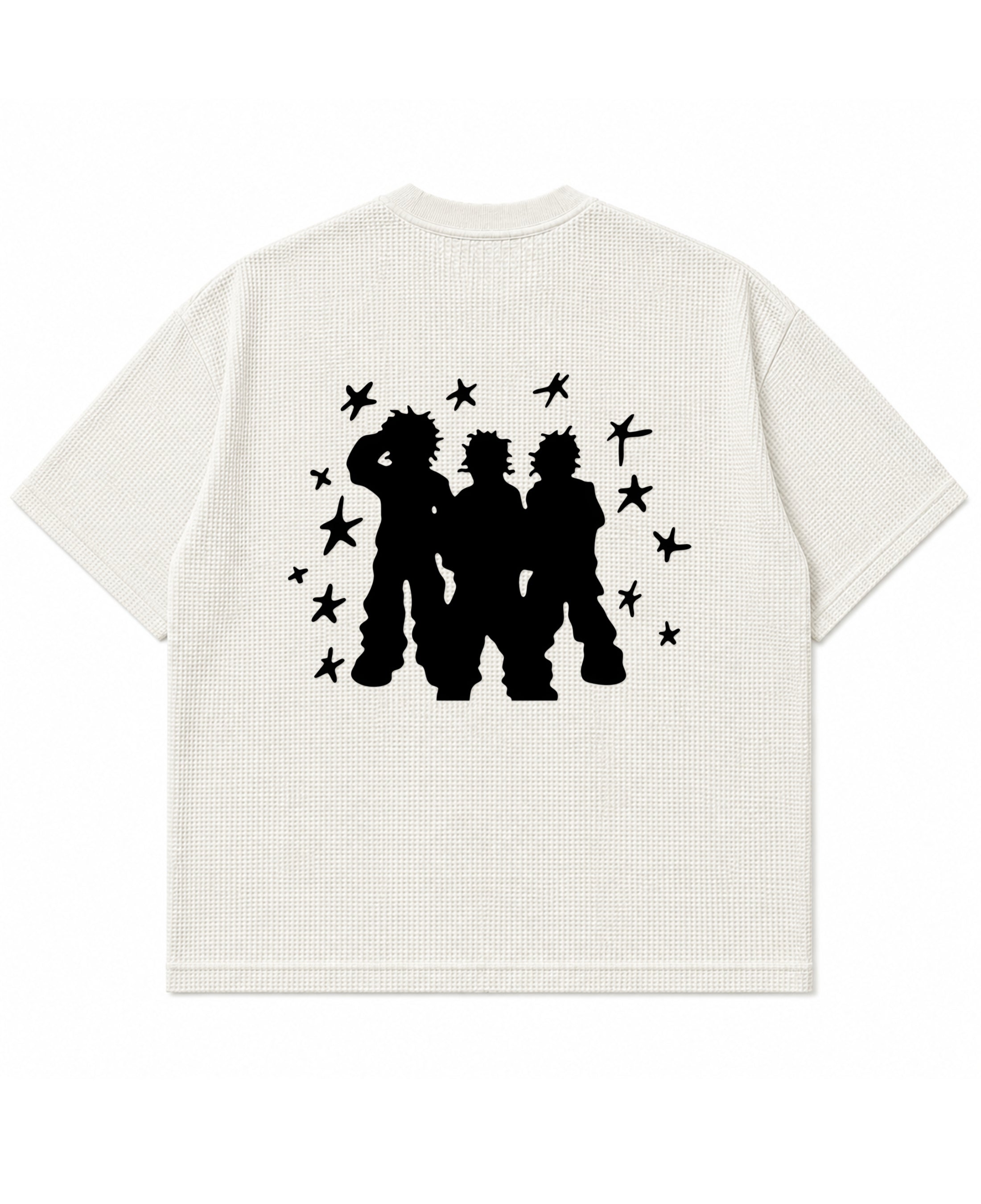 Off-white waffle boxy fit Back Design