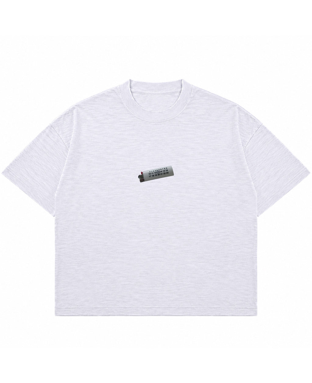 Dusty White Boxy Slub tee Front Design