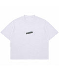 Dusty White Boxy Slub tee Front Design